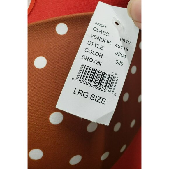 PacSun L.A. Hearts Brown & White Polka Dot Bandeau Bikini Top Large NWT - Picture 2 of 5